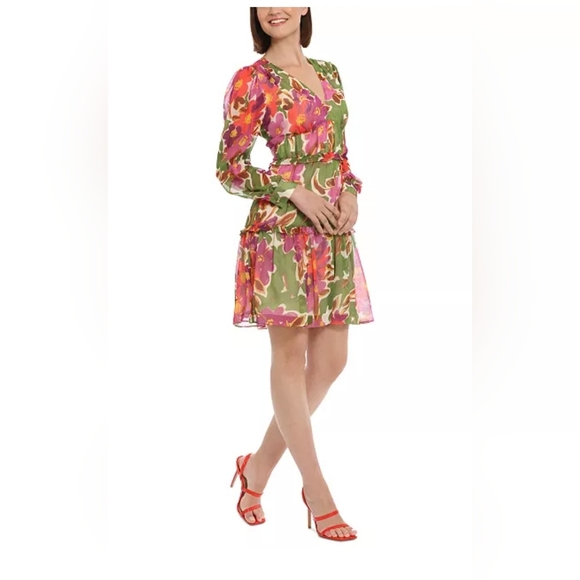 Donna Morgan Dresses & Skirts - Nwt Donna Morgan Floral Print Tiered Dress Size 14